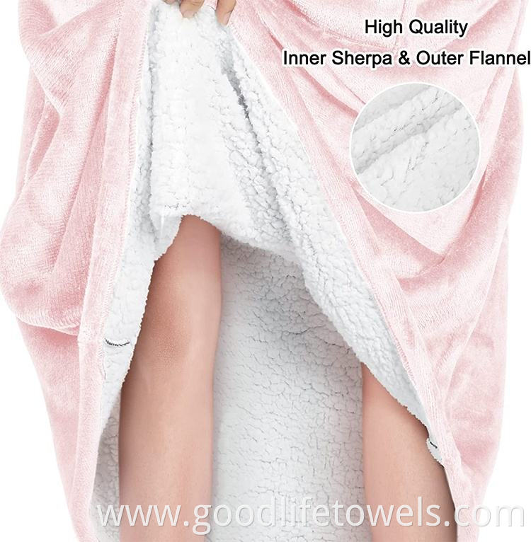 Comfy Plush Warm Thick Sherpa Wearable Blanket